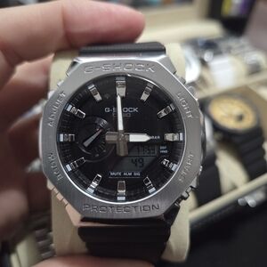 Casio G-SHOCK Stainless Steel Bezel Black Dial Watch